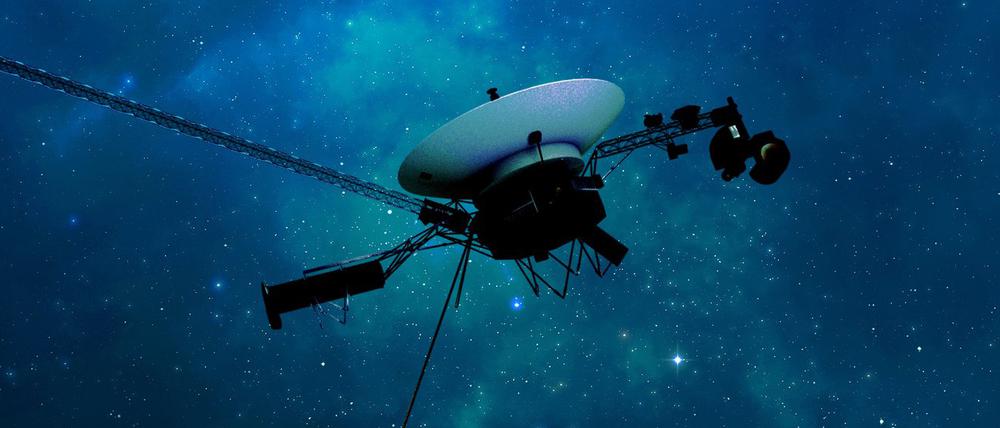 Die Darstellung eines Künstlers zeigt die Raumsonde Voyager 1 der Nasa auf ihrer Reise durch den interstellaren Raum.