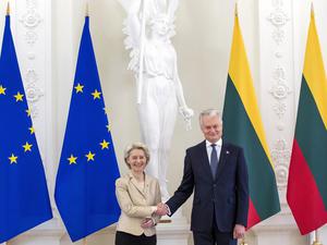 Der litauische Präsident Gitanas Nauseda und die Präsidentin der Europäischen Kommission Ursula von der Leyen im Mai 2024 in Vilnius.
