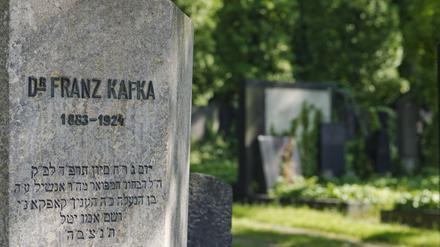 Seine Bücher sind lebendiger denn je.. Grab Kafkas auf dem Neuen Jüdischen Friedhof in Prag.