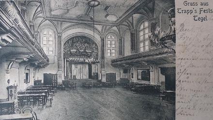 „Trapps Festsäle“ auf einer Grußkarte aus dem Jahr 1906.