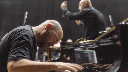 Der Berliner Pianist, Trompeter und Komponist Sebastian Studnitzky bei den Aufnahmen zu „Memento Odesa“.