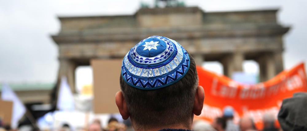 Am Brandenburger Tor 2014: Tausende demonstrierten nach judenfeindlichen Vorfällen gegen Antisemitismus.
