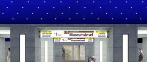 So sieht der U-Bahnhof Museumsinsel in der Visualisierung des Architekturbüros von Max Dudler aus.
