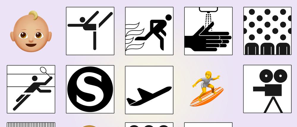 Sprache ohne Worte: Otl Aichers Piktogramme - und Emojis von heute.
