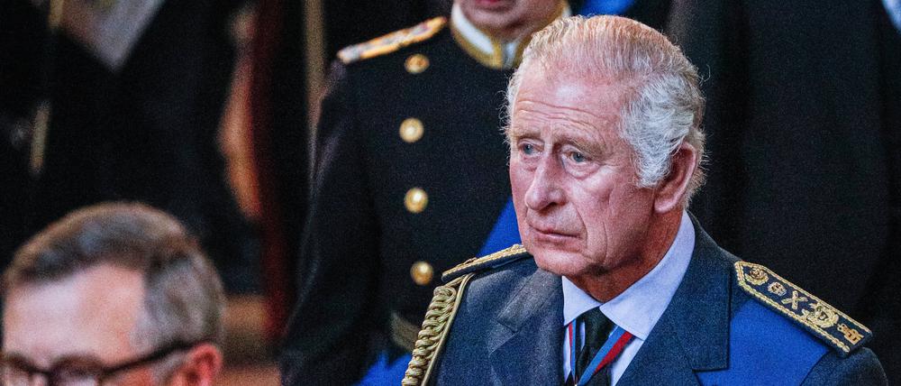 Schweres Amt: Charles III. bei der Beisetzung von Queen Elizabeth.