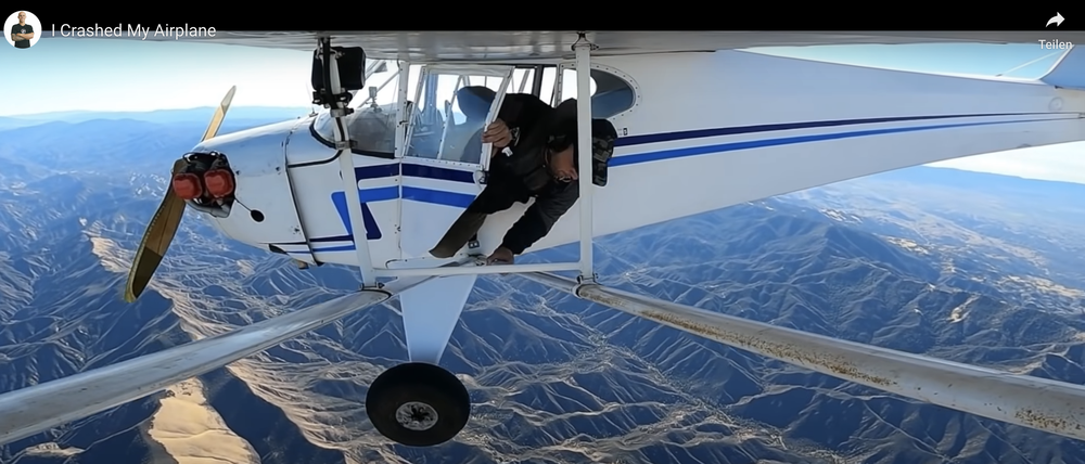 Aufnahme von Trevor Jacob aus seinem Video „I Crashed My Airplane“ auf YouTube.