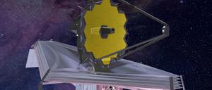 Die Computergrafik aus dem Jahr 2015 zeigt das "James Webb"-Teleskop.