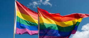 Die Regenbogenfahne, das Zeichen der homosexuellen Emanzipationsbewegung.