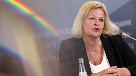 Bundesinnenministerin Nancy Faeser, SPD, bei einer Pressekonferenz.