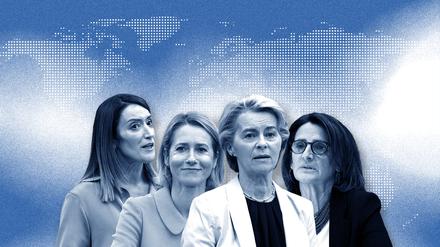Ursula von der Leyen, Kaja Kallas, Roberta Metsola und Teresa Ribera