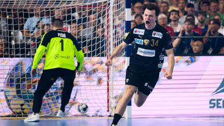 Füchse im Finale! Hier jubelt Hakun West av Teigum über einen Treffer.