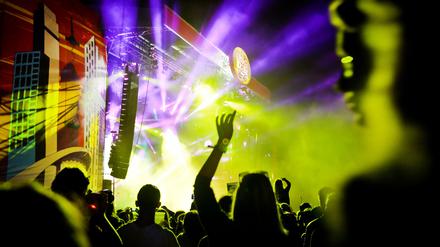 Eine Bühne des Lollapalooza Festivals in Berlin.