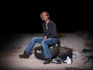 Ursina Lardi während der Fotoprobe für „Die Seherin“ in der Schaubühne am Lehniner Platz in Berlin, 17. September 2025.