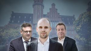Machtkämpfe in der mächtigen Reinickendorfer CDU: Politiker Marvin Schulz (mitte) und Stephan Schmidt (links) und Frank Balzer (rechts).