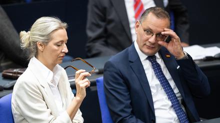 Die Fraktionsvorsitzenden der AfD, Alice Weidel und Tino Chrupalla