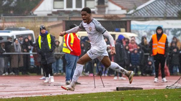 Brandon Happi Monthe brachte den BFC Dynamo mit seinem Tor zum 2:1 ins Viertelfinale.