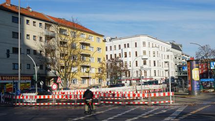 Die Dauerbaustelle am U-Bahnhof Augsburger Straße in Berlin-Wilmersdorf.