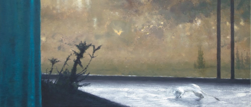 Sid Gastl, „Lichter“, 2023, Öl/Wachs auf Leinwand, 85 x 110 cm,
VG Bild-Kunst, Bonn 2025