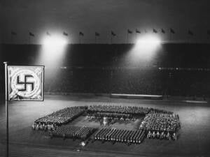 Eine Militärkapelle im Olympiastadion während der Sommerspiele.