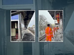 Bei einem Brand in der Silvesternacht wurde das Dach des S-Bahnhofs Wedding beschädigt.