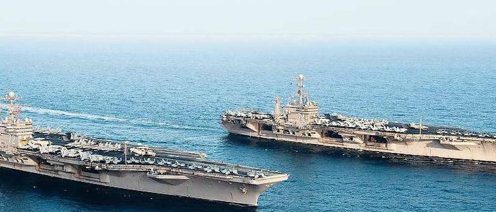 US-Flugzeugträger. Mit Seemanövern versuchen die USA und der Iran seit Monaten, sich gegenseitig militärisch zu beeindrucken. Foto: Reuters