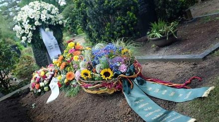 Das Grab von Cornelius Gurlitt in Düsseldorf . Der Kunstsammler war dort im Mai 2014 im Grab seiner Eltern beigesetzt worden.