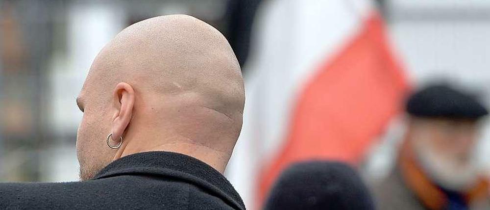 Teilnehmer eines Aufmarsches des Neonazi-Netzwerks "Freies Netz Süd" in 2013 in Bayern.