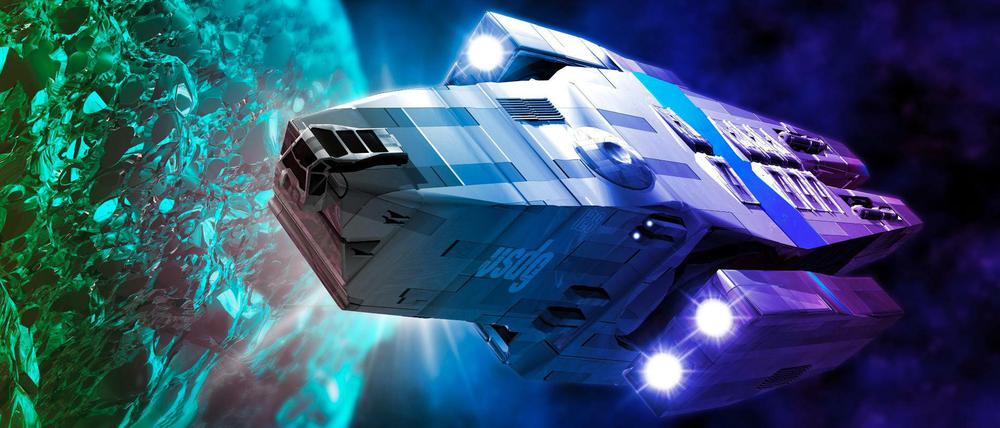 Auf in die Zukunft. Die Grafik zeigt ein Bergbau-Raumschiff, das einen Asteroiden nach Bodenschätzen absucht. Bis es tatsächlich zu dieser Art der Rohstoffgewinnung kommt, dürften noch einige Jahre vergehen.