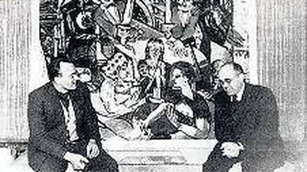 Der Sohn des Malers Max Beckmann mit Hildebrand Gurlitt (r.) bei der Eröffnung einer Beckmann-Ausstellung in Düsseldorf 1950.