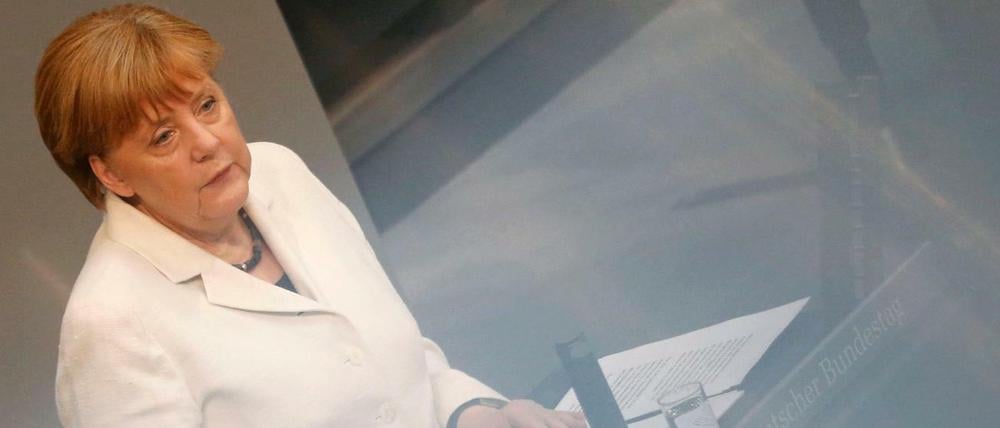 Bundeskanzlerin Angela Merkel im Bundestag.