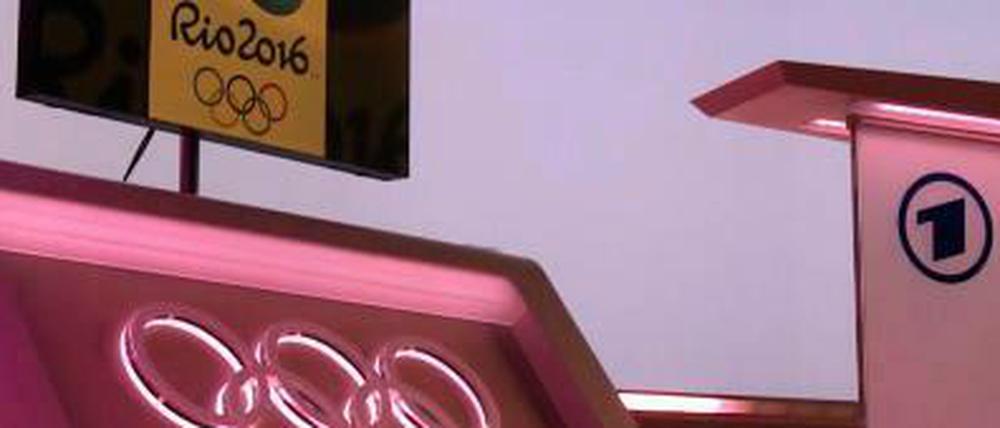 Olympia geht auf Sendung: In diesem Studio werden die Moderatoren die Spiele begleiten, Gäste empfangen, Gespräche führen.