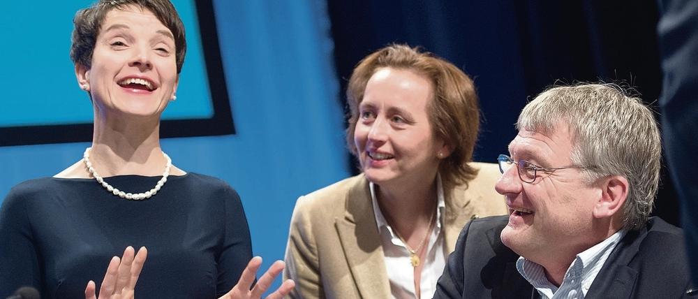 AfD-Führungskräfte Frauke Petry, Beatrix von Storch und Jörg Meuthen (von links).
