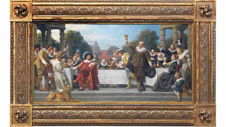 „Das Gastmahl der Familie Mosse“ (1899) von Anton von Werner nahm als fünf Meter breites Gemälde eine ganze Wand im Mosse-Palais ein. Es ist verschollen; die kleinere Ölskizze hängt im Jüdischen Museum Berlin. Sie ist restituiert.