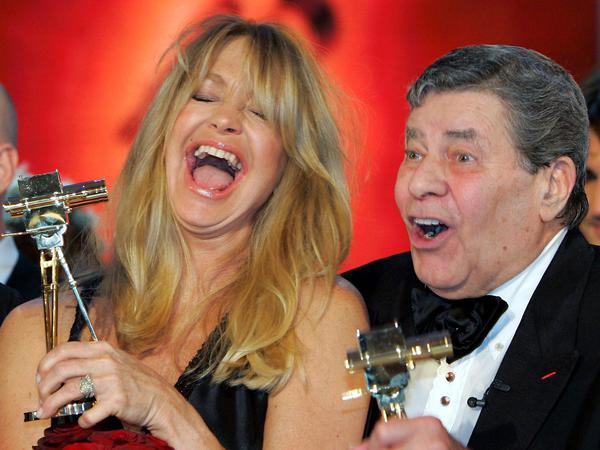 Anerkennung. Mit Goldie Hawn 2005 in Berlin nach der Verleihung der Goldene Kamera.