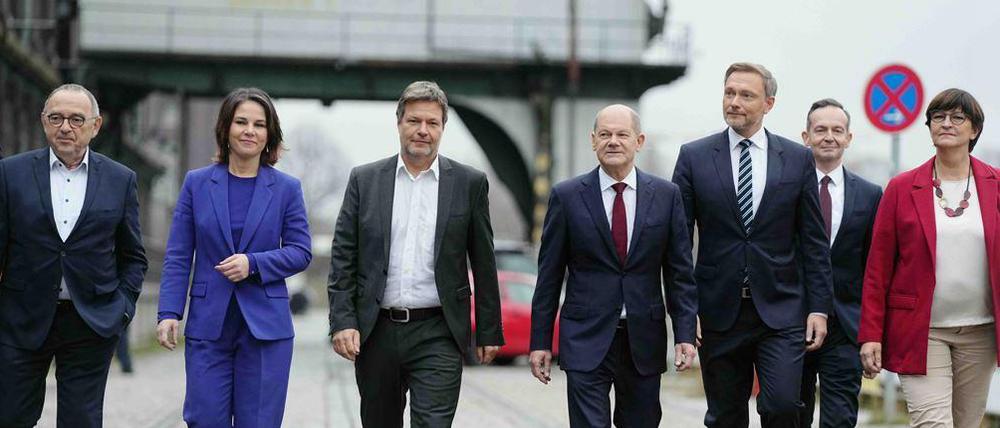 Die Ampel, damals noch im Werden: Die Partnerparteien verstehen sich als progressives Bündnis.