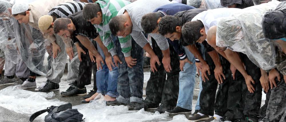 Eine islamistische Demonstration in Hamburg.