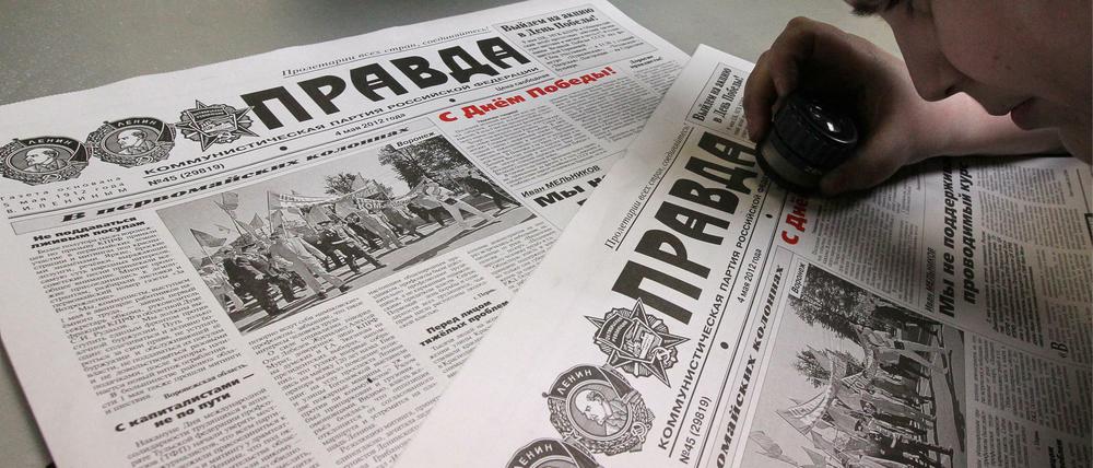 Demnächst auch aus Brüssel? Die Pravda übertrug sowjetische Staatsmeinung an die Bürger.