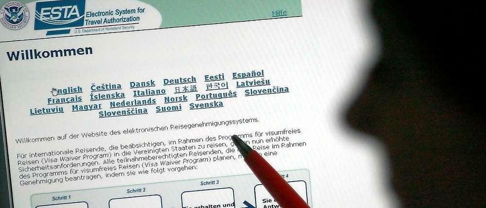 Online-Einreiseformular für die USA