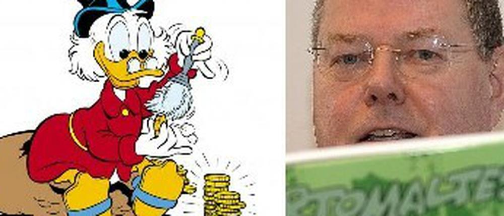 Finanzexperten: Dagobert Duck und Peer Steinbrück.