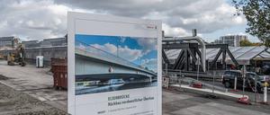 Baustelle Elsenbrücke über die Spree im Bezirk Berlin Treptow-Köpenick