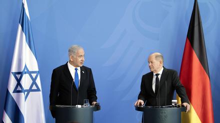 Ein besonderes Verhältnis: Israels Regierungschef Netanjahu und sein deutscher Amtskollege Olaf Scholz.