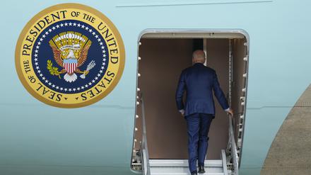Joe Biden, Präsident der USA, besteigt auf der Andrews Air Force Base die Air Force One für seine Reise zum G20-Gipfel in Neu-Delhi.