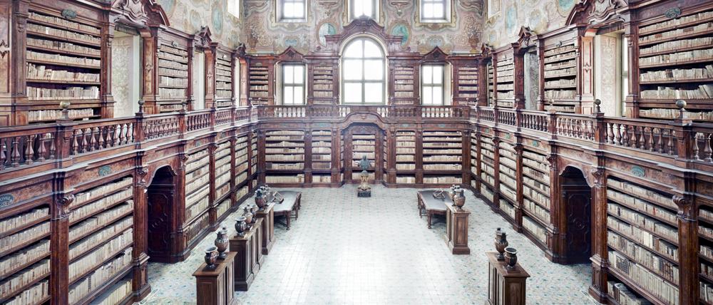 Candida Höfer hat sich in ihrer Arbeit „Bibliotheca die Girolamini Napoli“ schon 2009 mit den Komplex von Büchern und Bildender Kunst beschäftigt. 