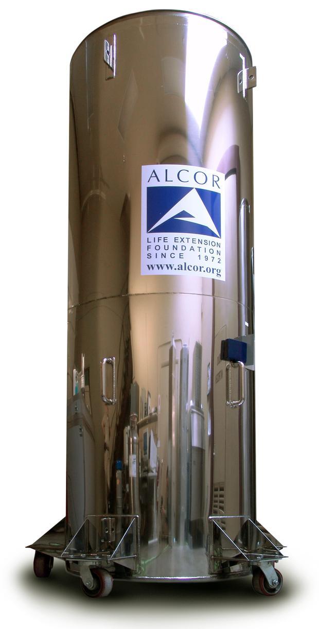 Ein Container der Alcor Life Extension Foundation, in dem konservierte Leichen aufbewahrt werden.