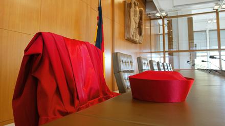 Der Sitzungssaal im Bundesverfassungsgerichts in Karlsruhe.