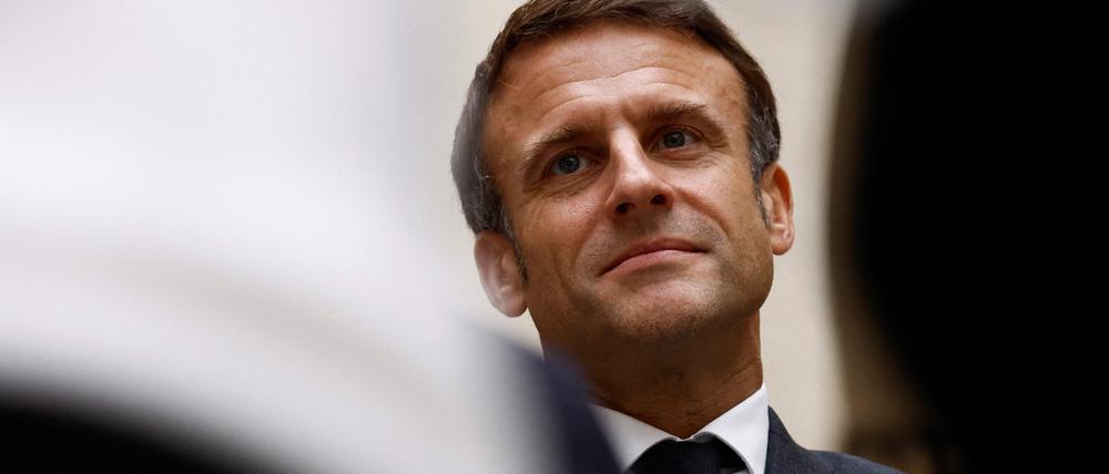 Der französische Staatspräsident Emmanuel Macron sprach sich bei seiner Rede am Schloss von Villers-Cotterets im Nordosten Frankreichs am 30. Oktober 2023 gegen das Gendern aus. 