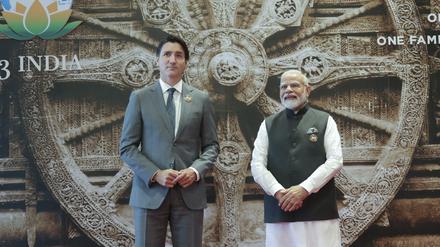 Justin Trudeau und Narendra Modi beim G20-Gipfel in Neu Delhi.