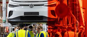 VW ID.4-Fertigung in Emden: In dem ostfriesischen VW-Werk wird die Produktion wegen zu geringer Elektronachfrage bereits gedrosselt.