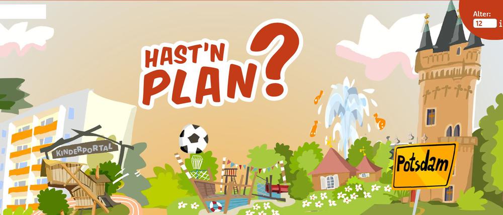 Screenshot Startseite Hast'n plan Kinder- und Jugendportal Potsdam