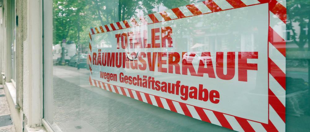 Ein geschlossener Laden in Berlin.